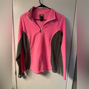 North face XL girls pink fleece pull over